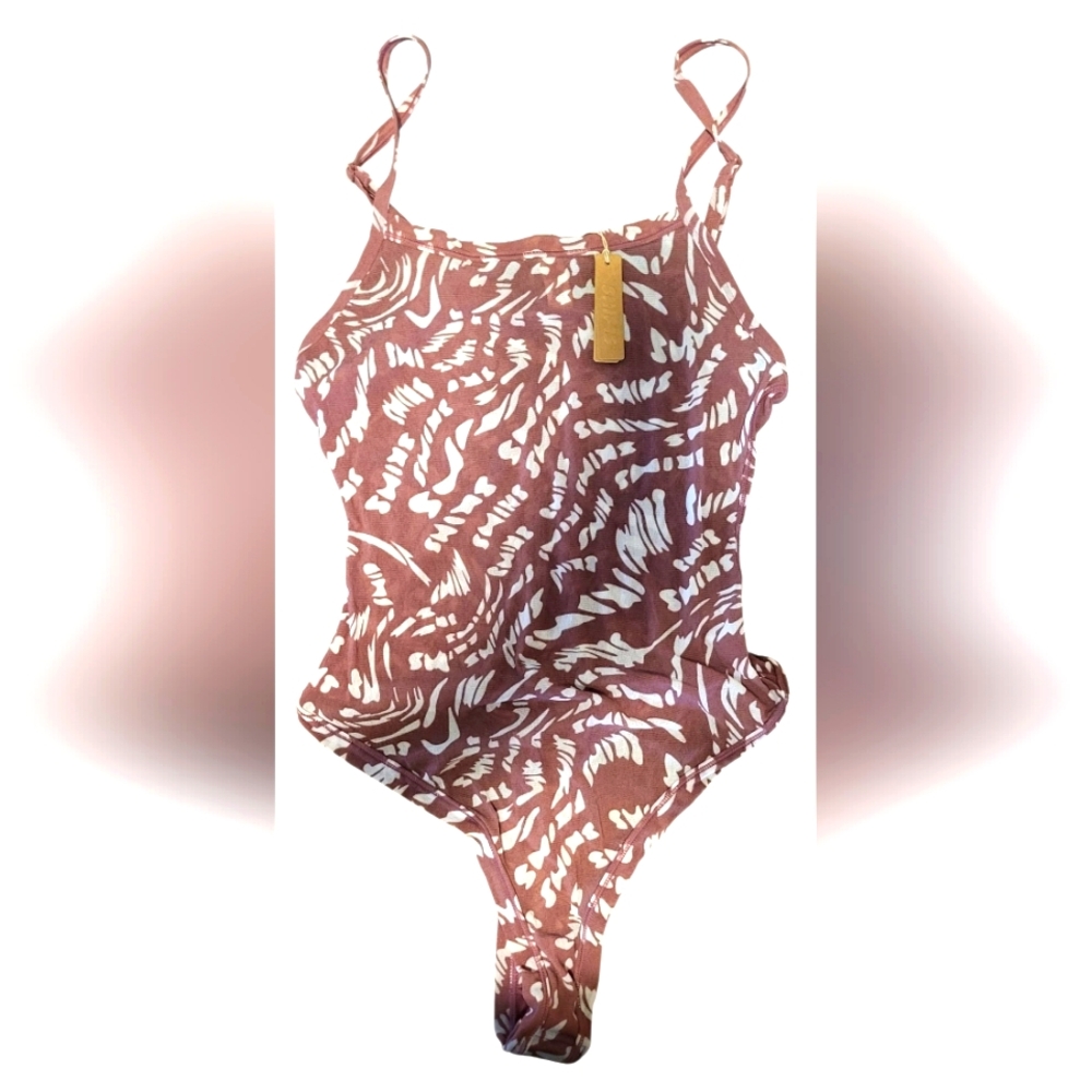 SKIMS Sheer Raspberry Swirl Bodysuit Size XL